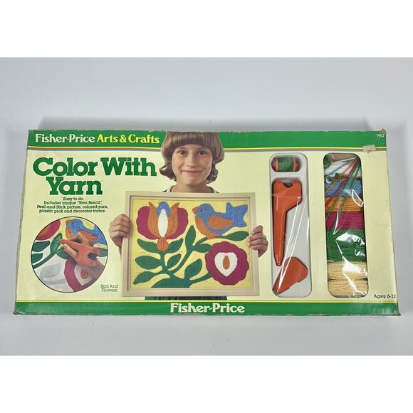 Fisher-Price Other - Vintage Fisher Price REF 750 Color With Yarn Birds And Flowers Retro Set